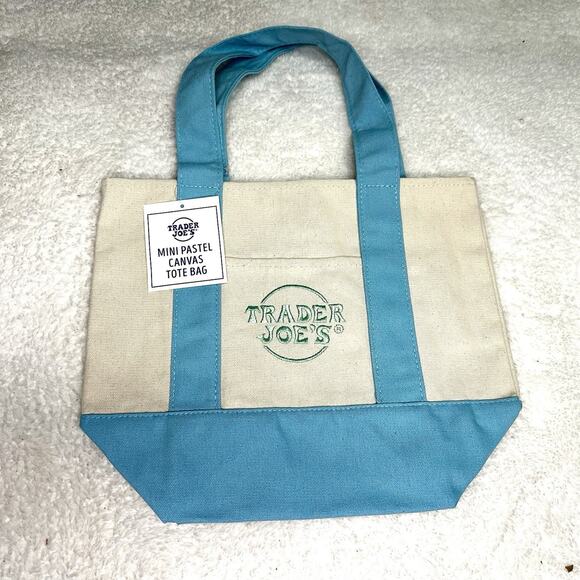 Trader Joe's Handbags - Limited Edition 2026 Trader Joe’s Pastel Blue Mini Tote Rare Collection NWT